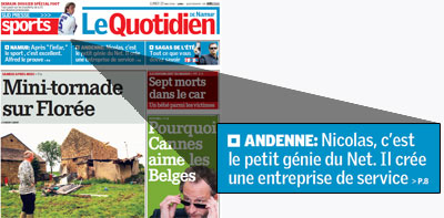 A la une du Quotidien de Namur