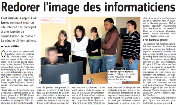 Institut Saint Joseph de Jambes chez E-net