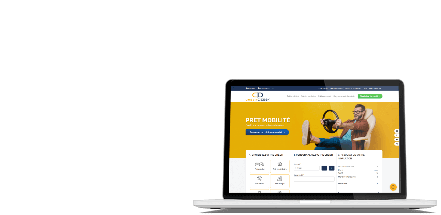 Aperçu du site de Crédit Dessy sur Macbook