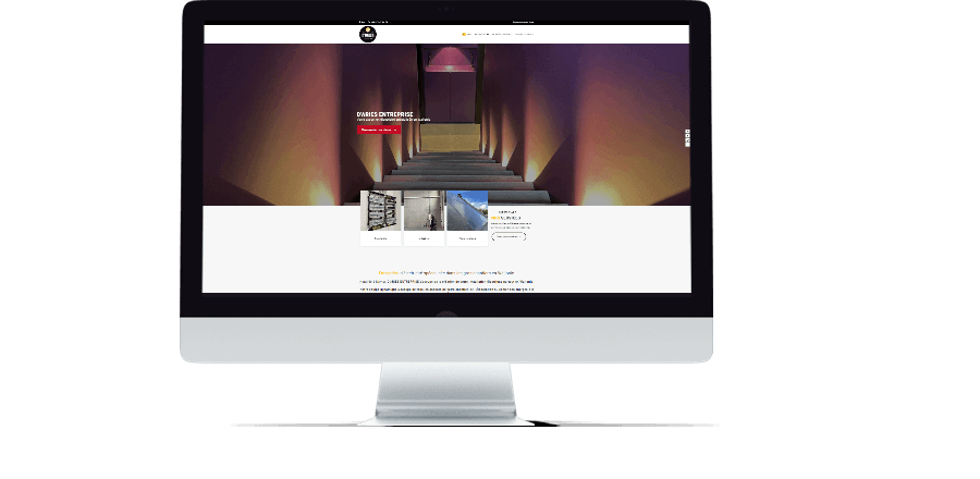 Aperçu du site de D'Aries Entreprise sur Imac