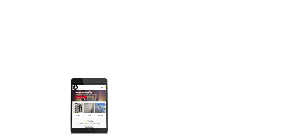 Aperçu du site de D'Aries Entreprise sur Ipad