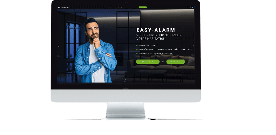 Aperçu du site de Easy Alarm sur Imac