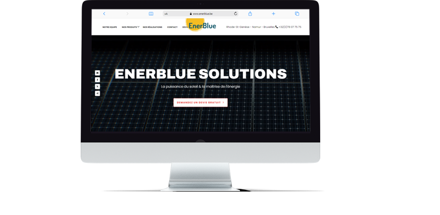 Site internet d'EnerBlue par E-net