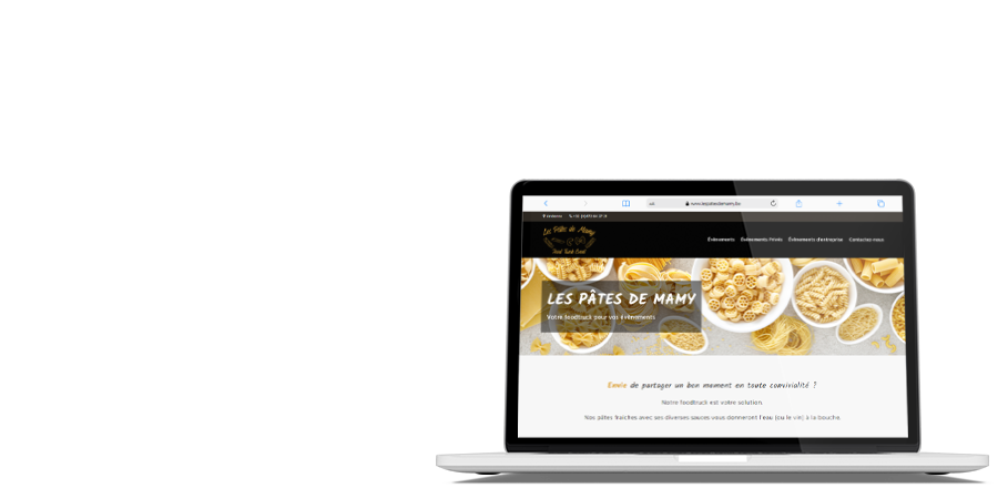 Découvrez le site les Pâtes de Mamy sur Macbook