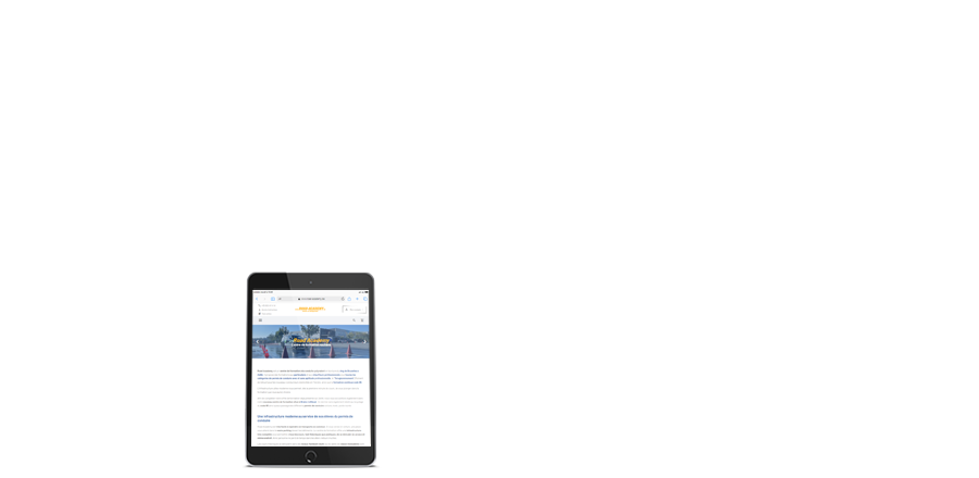 Découvrez le site de Road Academy sur IPad mini