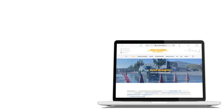 Découvrez le site de Road Academy sur Macbook